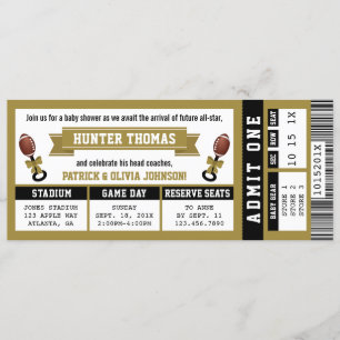 Convite para Chás de fraldas de tíquetes desportiv