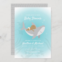 Convite para Chás de fraldas de tubarão doce