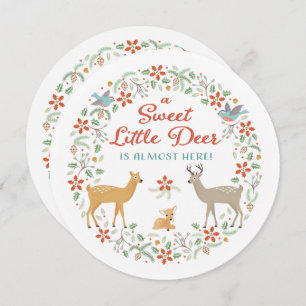 Convite para Chás de fraldas de Veados da Woodland