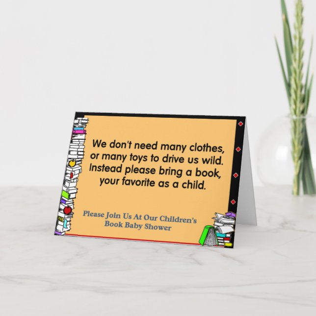 Convite para Chás de fraldas do Livro (Frente)