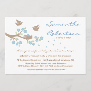 Convite para Chás de fraldas do Ninho de Aves