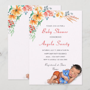 Convite para Chás de fraldas Doce com Sono