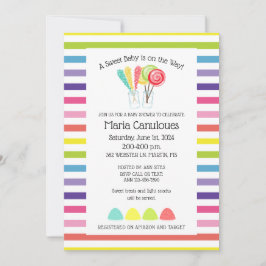 Convite para Chás de fraldas Doces