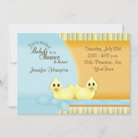 Convite para Chás de fraldas Ducky