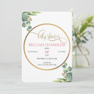 Convite para Chás de fraldas Elegante