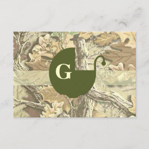 Convite para Chás de fraldas Elegante Camo