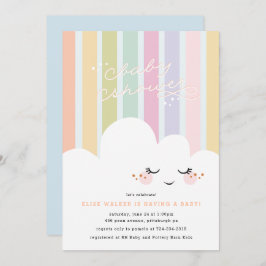 Convite para Chás de fraldas em Nuvem Feliz