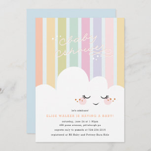 Convite para Chás de fraldas em Nuvem Feliz