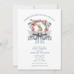 Convite para Chás de fraldas especiais de coelho