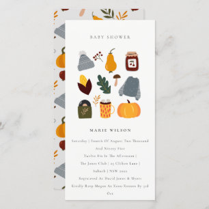 Convite para Chás de fraldas Essenciais do outono 