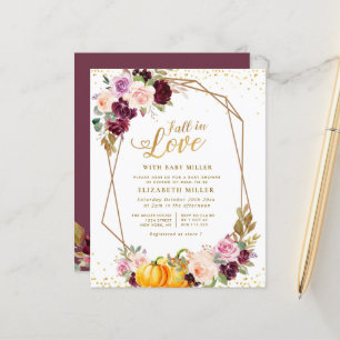 convite para chás de fraldas florais apaixonados