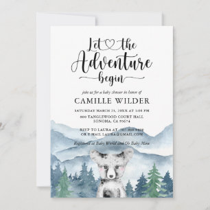 Convite para Chás de fraldas Fox para Aventura Flo