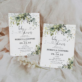 Convite para Chás de fraldas Greenery