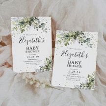 Convite para Chás de fraldas Greenery