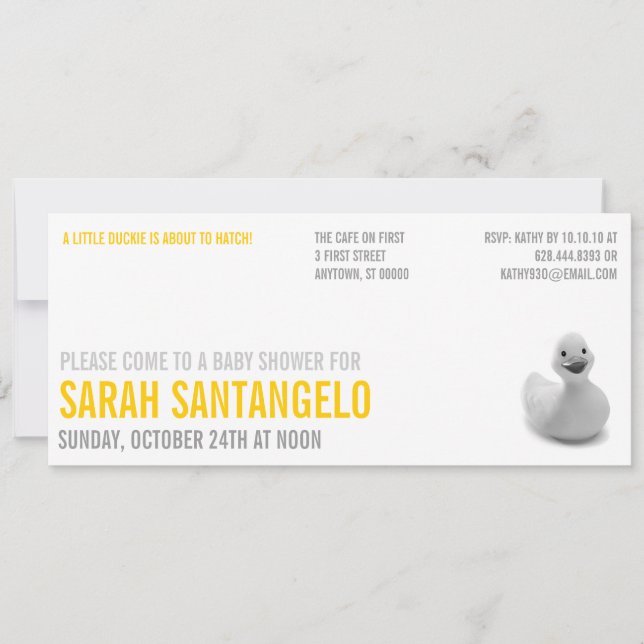 Convite para Chás de fraldas Limon Kitsch (Frente)