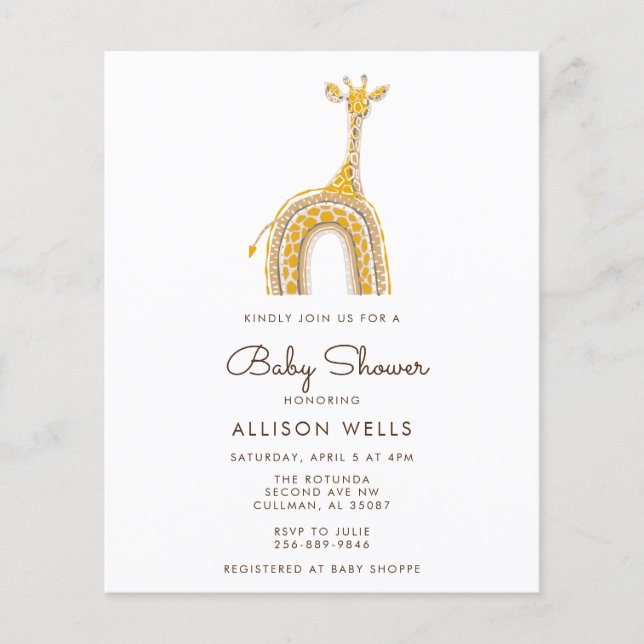 Convite para Chás de fraldas Modernos (Frente)