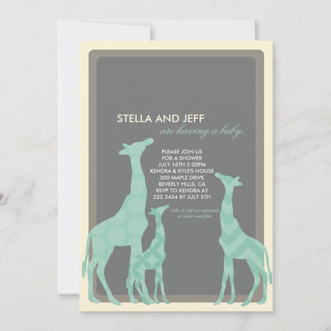 Convite para Chás de fraldas Modernos | N.o 2 (Frente)