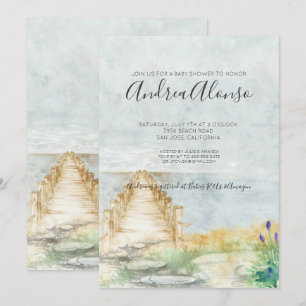 Convite para Chás de fraldas Náuticos de Bebê de P