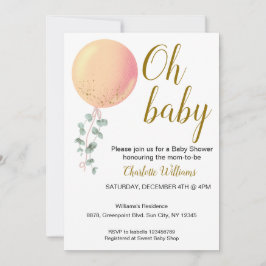 Convite para Chás de fraldas Neutro de Gênero Edit