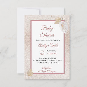 Convite para Chás de fraldas Pastel Mauve-Cinza