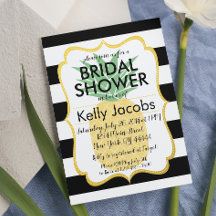 Convite para Chás de fraldas Pretos e Brancos de A