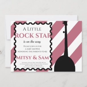 Convite para Chás de fraldas Purple Rock Star Rock