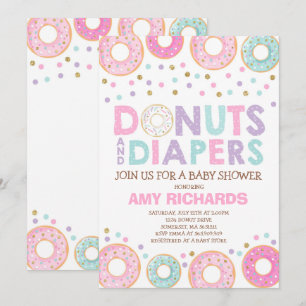 Convite Para Chás de fraldas Rosquinha E Fralda