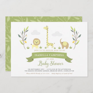 Convite para Chás de fraldas Safari