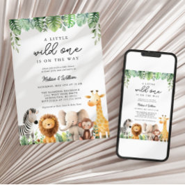 Convite para Chás de fraldas Safari