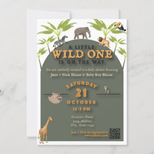Convite para Chás de fraldas Selvagens "Wild One"