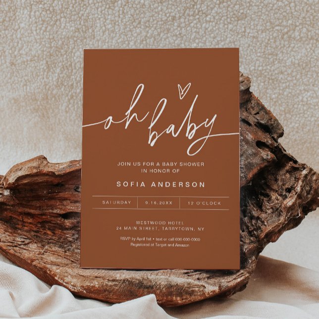 Convite para Chás de fraldas SIENNA (Criador carregado)