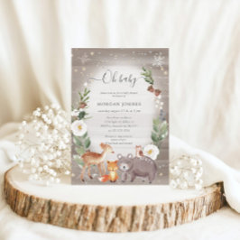 Convite para Chás de fraldas Sparkle Forest Woodla