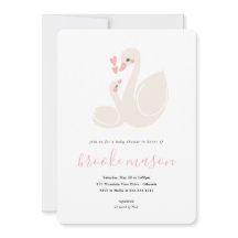 Convite para Chás de fraldas Swan Doce