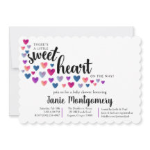Convite para Chás de fraldas Swetheart