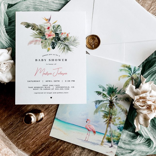 Convite para Chás de fraldas Tropicais (Criador carregado)