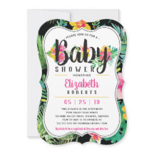 Convite para Chás de fraldas Tropicais, Luau