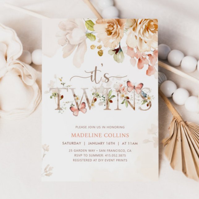 Convite para Chás de fraldas TWINS, Chá de fraldas (Criador carregado)