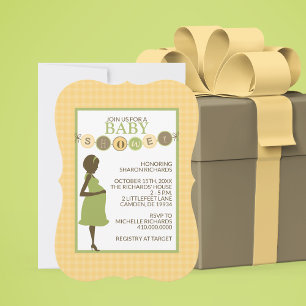 Convite para Chás de fraldas Verde e Amarelo