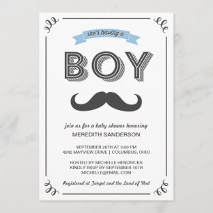 Convite para Chás de fraldas Vintage