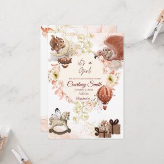 Convite para Chás de fraldas Vintage