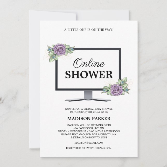 Convite para Chás de fraldas Virtuais (Frente)