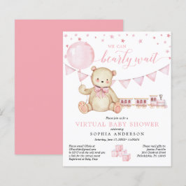 Convite para Chás de fraldas Virtuais de Urso de T