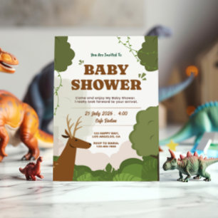 Convite para Chás de fraldas Woodland - Tema dos V