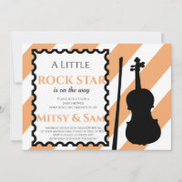 Convite para Chás de fraldas Yellow Rock Star Rock