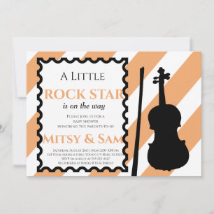 Convite para Chás de fraldas Yellow Rock Star Rock