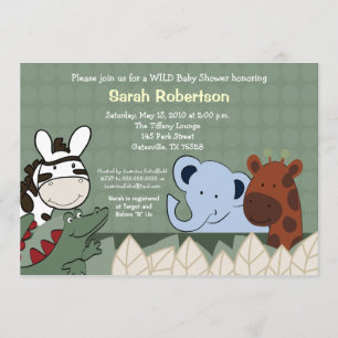 Convite para Chás de fraldas Zanzibar Jungle Crew 