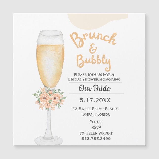 Convite para Chás de panela Brunch e Bubble (Frente)