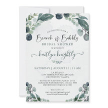 Convite para Chás de panela de Brunch e Bubble Euc