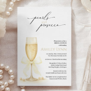 Convite para Chás de panela Pérolas e Prosecco   N
