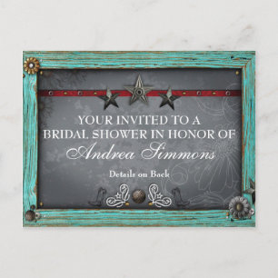 Convite para Chás de panela Rustic Country Western